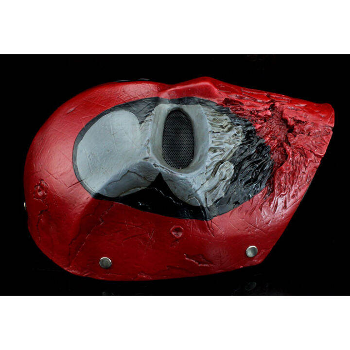 mask-หน้ากาก-จากหนัง-deadpool-เดดพูล-ไรอัน-เรย์โนลส์-วัสดุ-ไฟเบอร์กลาส-fiberglass-ป้องกัน-สำหรับใส่-ปาร์ตี้-แฟนซี-คอสเพลย์-สยองขวัญ-สุดโหด-ฮอกกี้-หมวก-บีบี-ฮาโลวีน-รักบี้-horror-cosplay-hockey-hat-mar