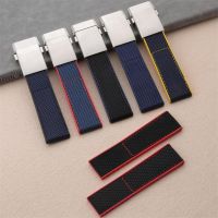 Quality Watch Accessories 22mm Replace For Breitling Strap Nylon Canvas Rubber Watchband Fold Buckle For Navitimer Avenger Belt