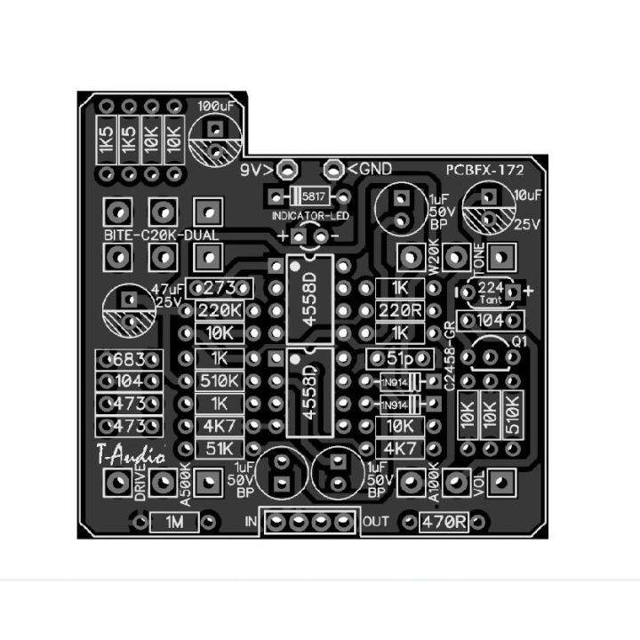 Taudio PCBFX172 Based on Ibanez STL Super Tube Overdrive Guitar