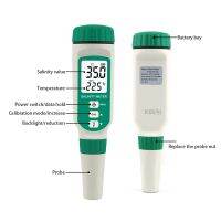 High Precision Pen Salinity Meter Salinometer Water Quality Monitoring Food Beverage Measurement Detachable Probe