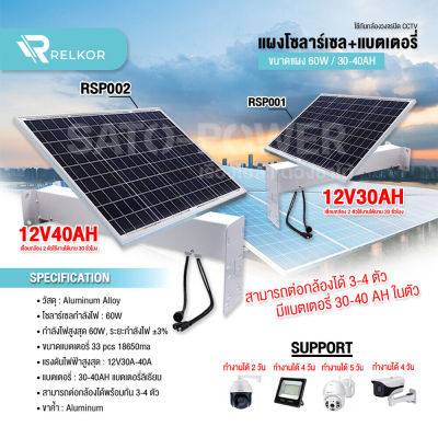 CCTV SUPPORT SET Li-ion 12V 30Ah,40Ah PV60W | แผงโซล่าร์เซลล์+แบตเตอรี่ ขนาดแผง 60W /30-40Ah แผงโซล่าเซลล์ แบตเตอร์รี่ แผงโซลล่าเซลล์พร้อมแบตเตอร์รี่