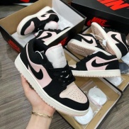 Giày sneaker Jordan 1 Nữ Cổ Thấp Đen Hồng Low Black Guava Ice W Da Nhăn