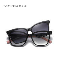 VEITHDIA กระจกตัวดูดแม่เหล็กใหม่ประกอบด้วยแว่นกันแดดและกรอบ TR90 CG7704แว่นกันแดดโพลาไรซ์ที่น้ำหนักเบาเป็นพิเศษและทันสมัย