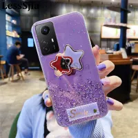 เคสสำหรับ Redmi Note 12S โน้ตวินาทีฝาหลังส่องแสงดวงจันทร์ซิลิโคนนิ่มใสรูปดาวห้าแฉกกระจกกันล้มเด็กผู้หญิงสำหรับ Redmi Note 12S เคสใส่โทรศัพท์