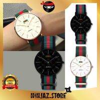 [Malaysia 6Months Warranty] Fashion Uni Women Men Nylon Strap Quartz Watch Jam cool Jam Tangan