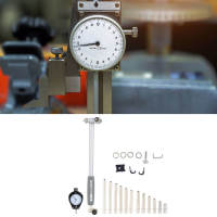 Dial Indicator Bore Gage, เครื่องวัดเส้นผ่านศูนย์กลางภายในอลูมิเนียมอัลลอยด์เครื่องมือวัดความแม่นยำสูง 50-160 มม. สำหรับการวัดเปรียบเทียบ