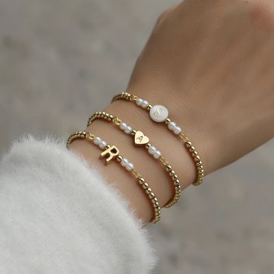 2023 New Fashion Heart Letter Bracelet Women A-Z Initials Adjustable Chain Charm Bracelet For Women Jewelry Gift