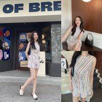 SLYQ MADE GABRIELLE STRIPED LINEN TOP &amp; SHORTS SET เซ็ทเสื้อแขนกุดและกางเกงขาสั้นผ้าคอตตอนทอลาย