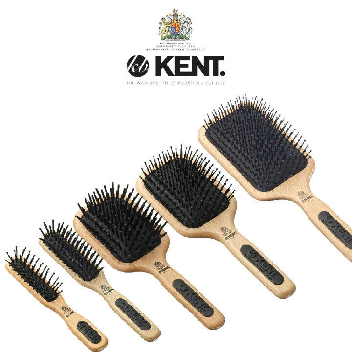 Kent Brush Taming Fine Pins Hair Detangle Brush / Beechwood Cushion ...