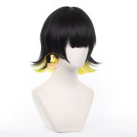 Anime Blue Lock Bachira Meguru Cosplay Wig Black Yellow Hair Bowl Cut Team Z No.8 Football Player Bob Halloween Accessory Men