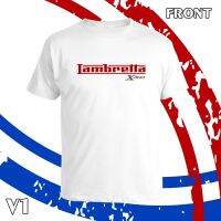 เสื้อยืดคุณภาพดี เสื้อยืด คอกลม แขนสั้น  LAMBRETTA X300   สกรีน Flex pu  ขอบสวย คมชัด ผ้า cotton 100%