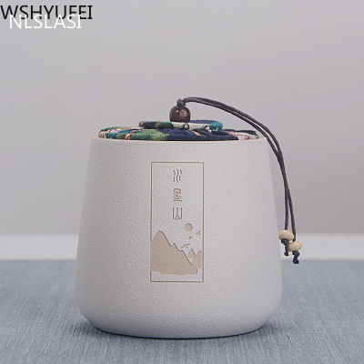 เซรามิกขวดชา Tieguanyin ภาชนะเดินทางถุงชากล่องเก็บแบบพกพาสโตนแวร์ชาแคดดี้ครัวกาแฟเครื่องเทศกระป๋อง