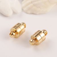 【CW】 6x12MM 14k Real Gold Plated Magnetic Clasp Beads for Diy Jewelry Making Findings Accessories