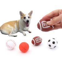 Pet Dog Squeak Toys Rubber Ball for Dogs Resistance Bite Dog Chew Toys Puppy Toy Pet Training Products Basketball Football Rugby Toys