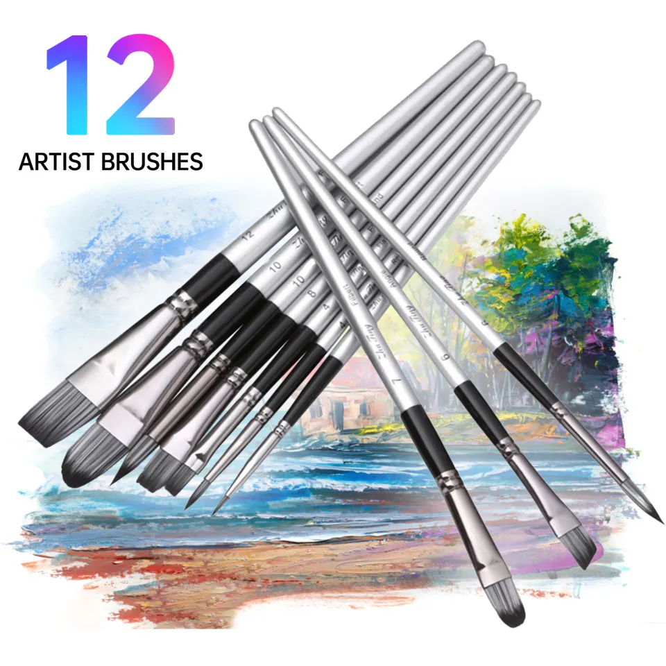 Acrylic Paint Brush Set for All Purpose Oil Watercolor Face Body Rock  Painting Artist, Small Paint Brush Kits for Kids Adult Drawing