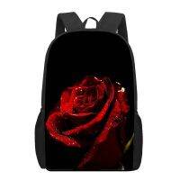 【CW】 rose flower colorful beauty School Boys Print Backpacks Kids Men Child Bookbag