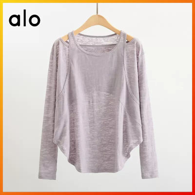 ALO Yoga clothing top womens light and loose thin long-sleeved quick-drying fitness t-shirt running breathable sports blouse