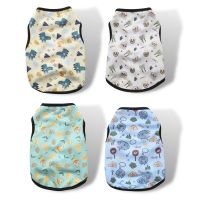 Cartoon Bear Printed Dog Vest Thin Breathable Dog T-shirt Pet Clothes for Small Dogs Cats Puppy Sleeveless Clothing for yorkie