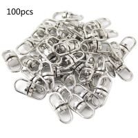 HOT เครื่องประดับอัญมณี100Pcs Silver Double Eye ตะขอหมุนพวงกุญแจตัวเชื่อมต่อทำเครื่องประดับ