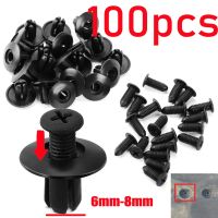 【YF】 100/50/5pcs Car Body 8/6mm Hole Dia Plastic Rivets Fender Bumper Push Pin Clip Universal Fasteners Accessories Tool