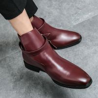 Italy Combat Leather Luxury Brand Chelsea Designer Boots for Men Wedding Dress Formal Safety Ankle Business Winter Elegant Shoes