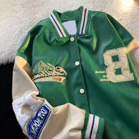 American retro letter embroidery jackets coat womens 2022 new spring street hip-hop baseball uniform couple loose all-match top