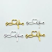 10pcs heartbeat love symbol Jewelry metal fittings connector couple bracelet necklace diy making accessories wholesale20x35mm