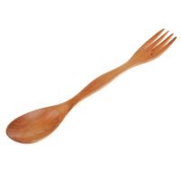 Outdoor Camping Healthy Wood Spork Fork Spoon Travel Cutlery 2 In 1 Utensils Flatware for Camping Hiking Picnic Flatware Sets