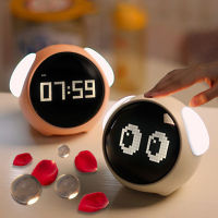 wuhau CCclamber Expression Clock รูปร่างสุนัขน่ารักมัลติฟังก์ชั่น LED นาฬิกาปลุกดิจิตอลเสียงเปิดใช้งานไฟกลางคืน