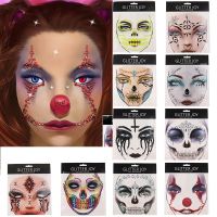 1pcs Pumpkin Makeup Inspired Face Jewelry Sticker Body Paint Decor for Halloween Present Holiday Fake Tattoo Face Sticker Stickers