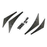 RICK 4 ชิ้น/เซ็ต ABS Wind Blade Modified อุปกรณ์เสริม สติ๊กเกอร์กันชนหน้า ครีบกระจายตัวรถ ปีกข้างลำตัว สติ๊กเกอร์ติดรถยนต์ ครีบแยกด้านหน้ารถ