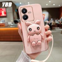 YBD 2023เคสป้องกันเคสสำหรับโทรศัพท์ใหม่สำหรับ Vivo IQOO Z7X 5G IQOO Z7 Y78 5G Y36 5G Y35+ V29 LITE Y02S Y35 2022 4G กระต่ายน่ารักการ์ตูน Y16 Y22 Y22S ป้องกันด้วยไฟฟ้านิ่มเคสแถมฟรีสายคล้องโทรศัพท์