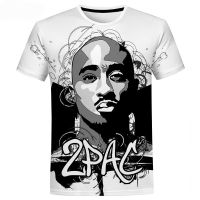 เสื้อ Tupac แร็ปเปอร์2023ตัวเสื้อยืด2Pac พิมพ์ลาย3D ผู้ชายแฟชั่นฮิปฮอปลำลองเสื้อยืดฮาราจุกุแขนสั้นสตรีทแวร์เสื้อยืดทรงโอเวอร์ไซส์