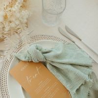 6PCS 42x42cm Cotton Gauze Wedding NapkinsRetro Cotton Cheesecloth Table Decor Muslin Tea Towels Dinner Table Rustic Decor