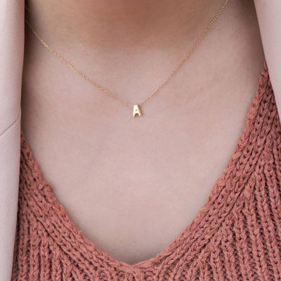 SUMENG Fashion Tiny Initial Necklace Gold Silver Color Cut Letters Single Name Choker Necklace For Women Pendant Jewelry Gift