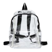 Transparent PVC Womens Backpack Candy Color Zipper Waterproof Plastic