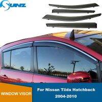 คิ้วกระจกรถรถยนต์สำหรับ Nissan Tia Hatchback C11 2004 2005 2006 2007 2008 2009 2010อุปกรณ์เสริมกันน้ำฝนคิ้วกันสาดกระจกรถยนต์