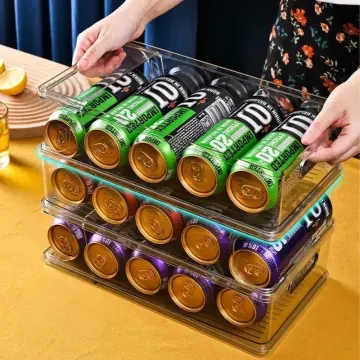 1/2-tier Beverage Rolling Storage Box, Beer Cola Can Automatic
