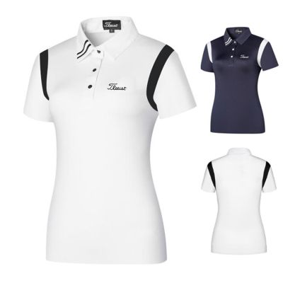New style golf clothing womens breathable quick-drying slim elastic short-sleeved T-shirt jersey POLO shirt fashion all-match XXIO FootJoy Honma W.ANGLE UTAA ANEW◘□