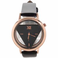 Geekthink Hollow Quartz Watch Women Luxury Brand Ladies Casual Dress Leather Strap Clock Female Girls Trending