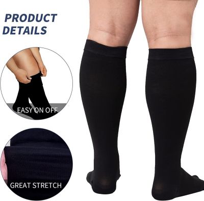 ถุงเท้า4XL กีฬากลางแจ้งสำหรับผู้ชายมีเส้นเลือดขอดสีดำถุงเท้ากันกระแทกขยายใหญ่สำหรับผู้หญิง Uiy-6