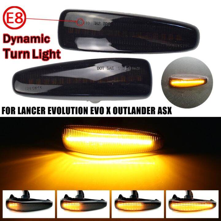 LED Dynamic Turn Signal Side Marker Sequential Light For Mitsubishi Lancer Evolution Evo X