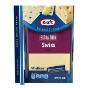 TÚI 14 LÁT PHÔ MAI Kraft Extra Thin Natural Swiss Cheese Slices, 227g 14
