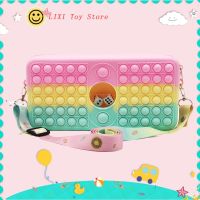 【hot】▪✐  Push Shoulder Pop Fidget Coin Purse Kids Children Wallet Crossbody Clearance Promote