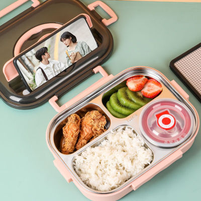 Stainless Steel lunch box for kids food storage insulated lunch container japanese snack box Breakfast bento box with Soup Cup