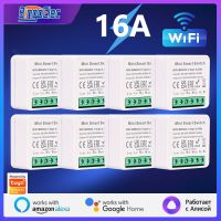 สวิตช์อัจฉริยะแบบไร้สายขนาดเล็ก Tuya 1/3/6/10ชิ้นมีไฟโมดูลรีเลย์สวิตช์การควบคุมด้วยเสียงสำหรับ Alexa Alice Google สมาร์ทโฮม Gadget