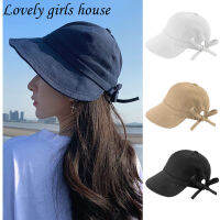 【♡Lovely girls house♡】หมวกบังแดดกันแดดแบบกว้างกันแดดกันแสง UV สำหรับสตรีหมวกร่มกันแดดปรับหมวกชายหาด