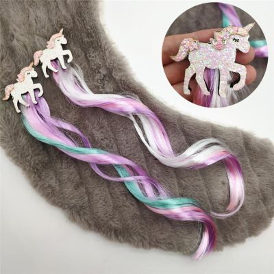 Cute Girls Hairpin Child Twist Hair Clip Simple Barrette Unicorn Cartoon Hair Rope Accessories Kids Wig Rope Hair Head Wear