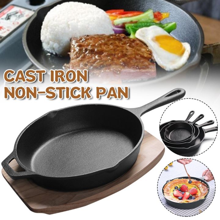 Cast Iron Frying Pan,14/16/20cm Non-stick Skillet Kitchen Fry Pot