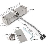 ▼ Automatic Mounted Spring Door Closer Stainless Steel Adjustable Surface Door Closer 160x96x20mm